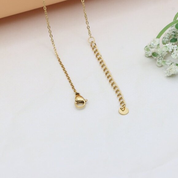 Golden Y-Shape Necklace with Drop Charm Adjustable Chain, XPNL0373 - Picture 11 of 12